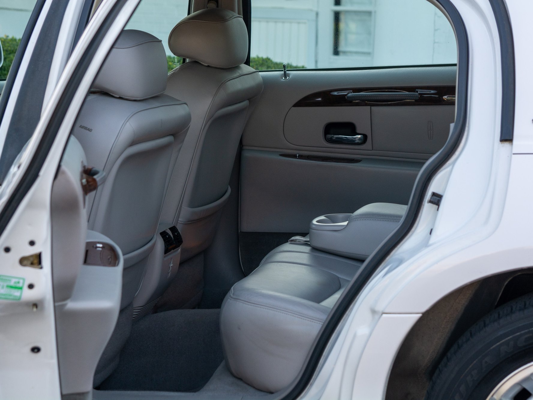 The clean, comfortable rear passenger cabin of the Elder Up Town Car