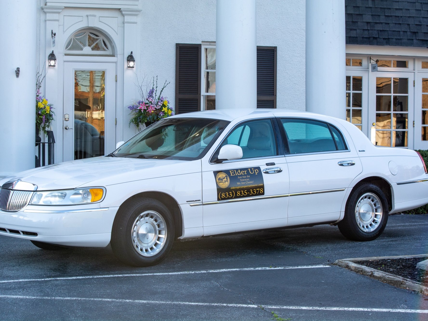 The Elder Up Town Car outside a Piedmont Triad care facility